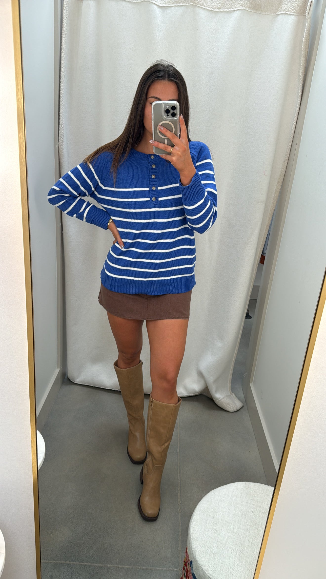 Striped Henley Sweater