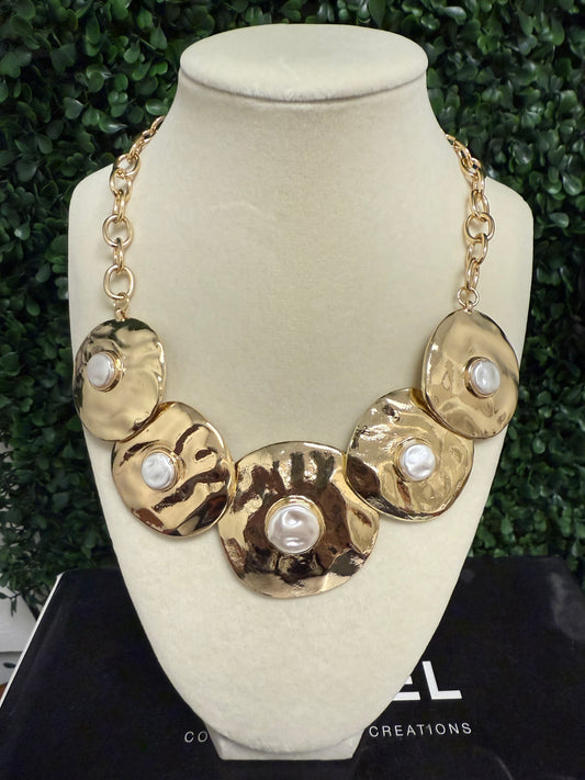 Disk Necklace with Pearl
