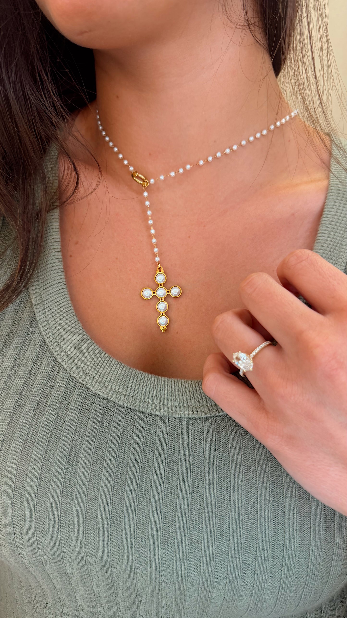 Cross Drop Necklace