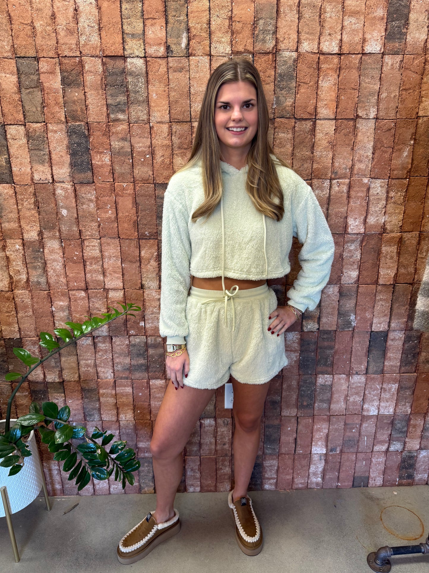 Lindsay Cozy Hoodie and Shorts Set