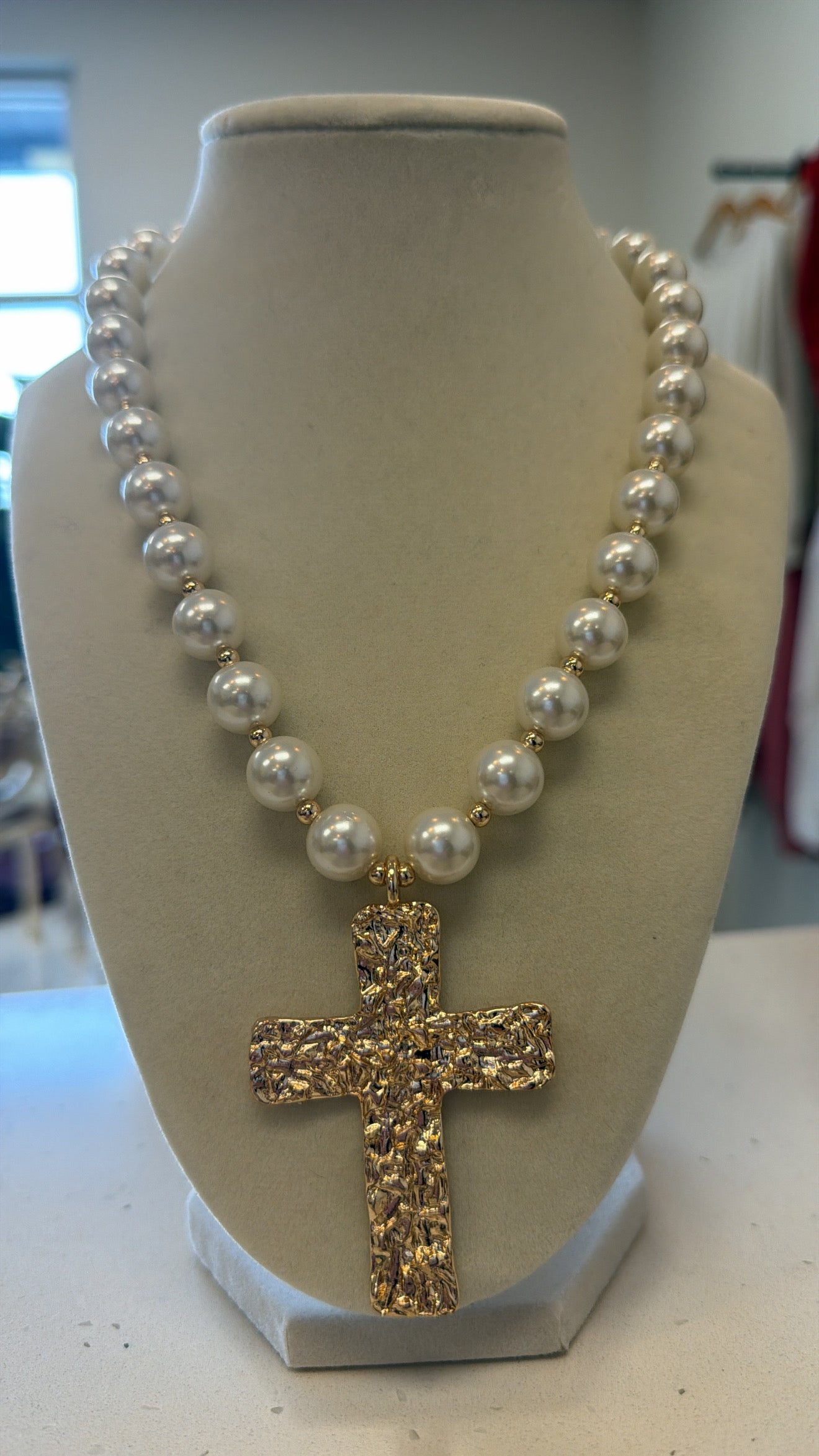 Pearl Cross Necklace