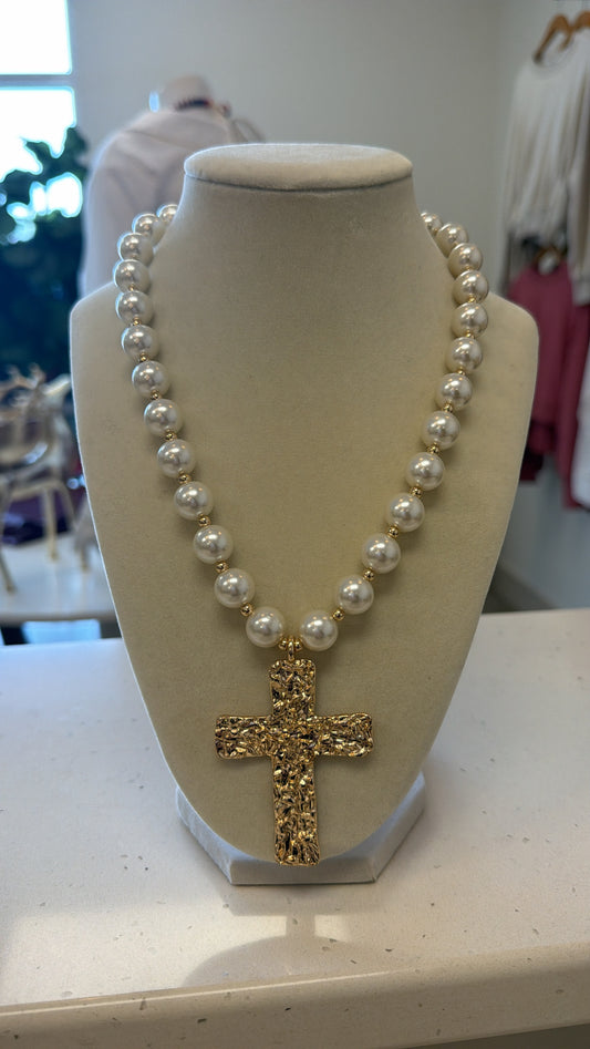 Pearl Cross Necklace