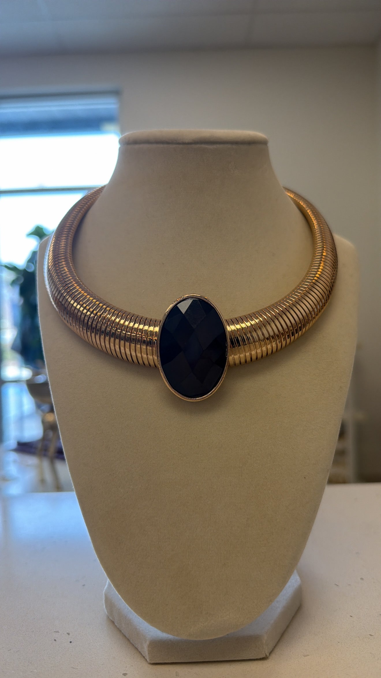 Gold Collar Gemstone Necklace