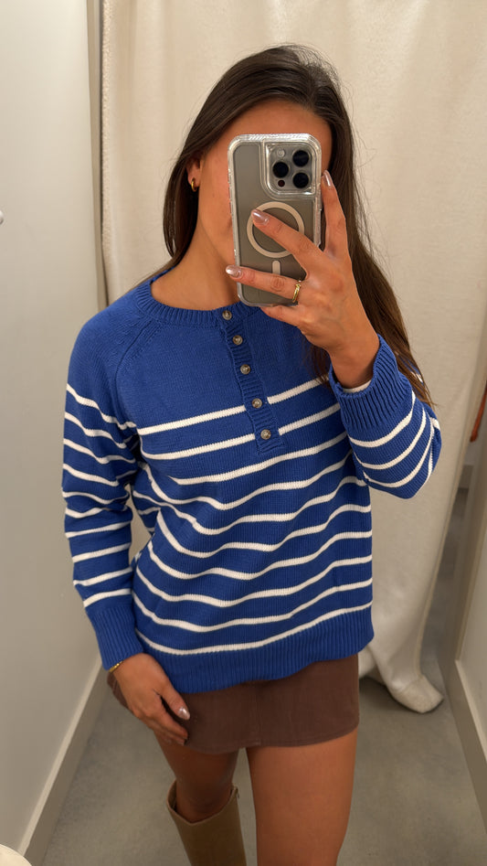 Striped Henley Sweater