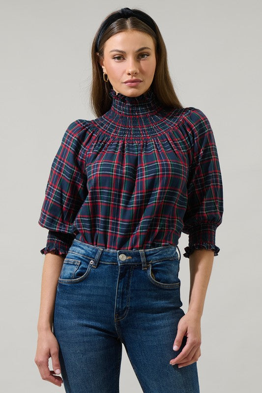 Jace Plaid Top